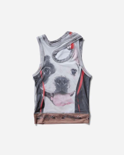 OTTOLINGER Blue S Mesh Tank Top Dog Print