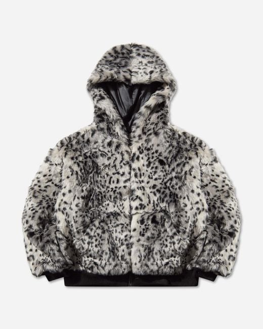 THUG CLUB Leopard Fur Jacket White / Black in Gray for Men | Lyst