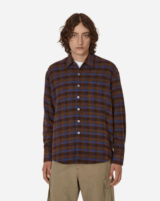 Our Legacy Brown Pankow Check Above Shirt for men
