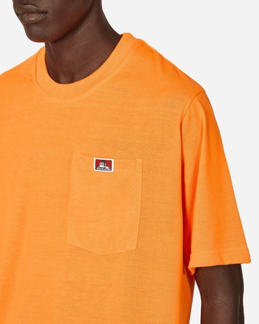 Ben Davis Work Clothes Orange Heavy Duty Classic Label Pocket T-Shirt for men