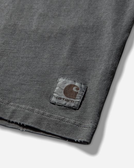 Carhartt Gray Torion Pocket Longsleeve T-Shirt (Grind Washed) for men