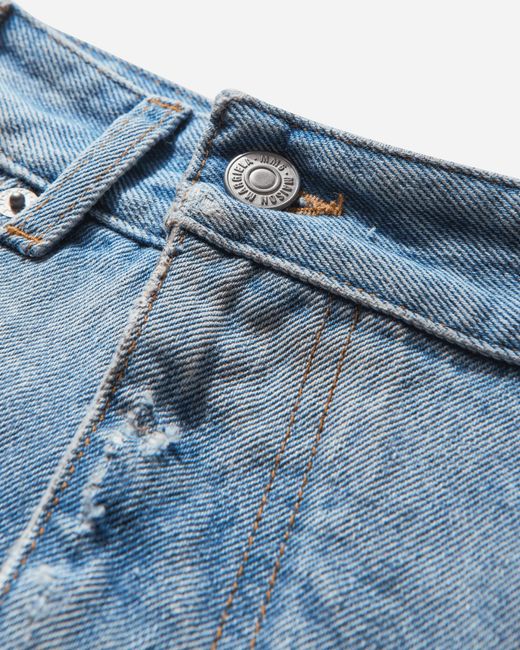 MM6 by Maison Margiela Blue S Distressed Denim Skirt
