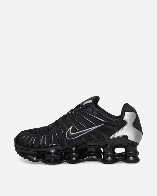 Nike Black Women S Shox Tl Sneakers / Metallic Silver