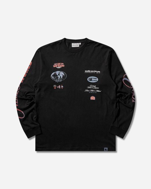 Carhartt Black Audio Archives Wip Longsleeve T-shirt for men
