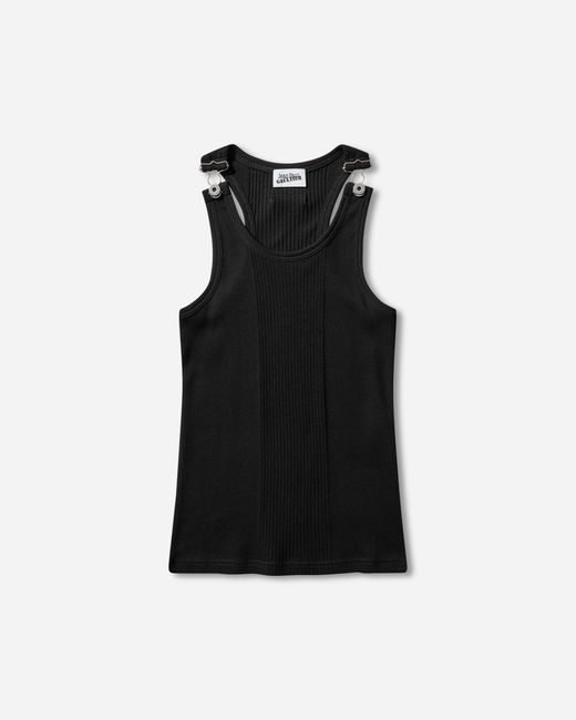 Jean Paul Gaultier Black Women S Overall Buckles Ribbed Tank Top
