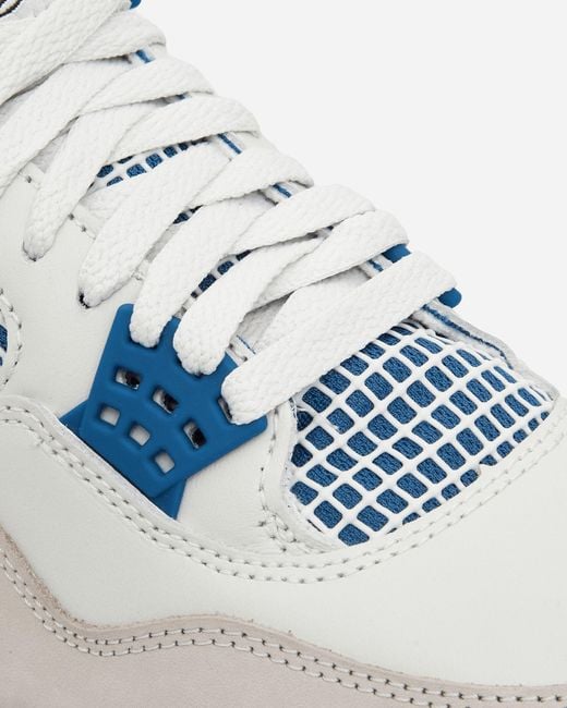 Nike Air Jordan 4 Retro Sneakers Off White / Military Blue for men