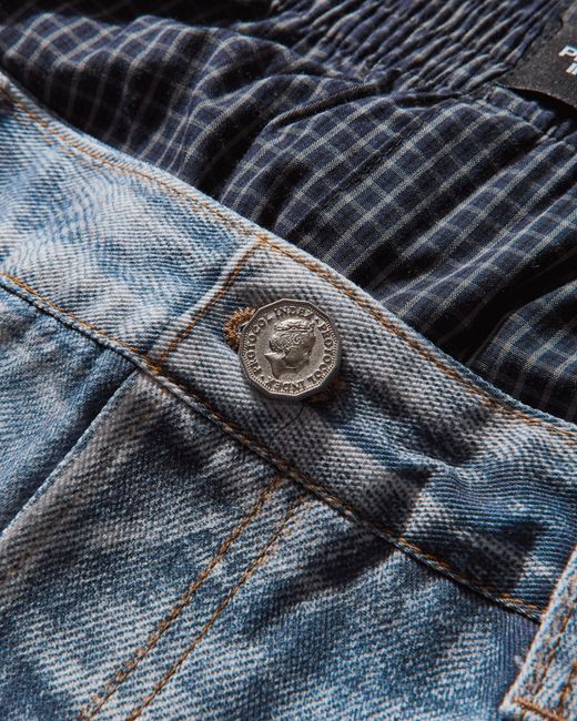 Protocol Index Men S Trompe-l Œil Layered Pants in Blue for Men | Lyst