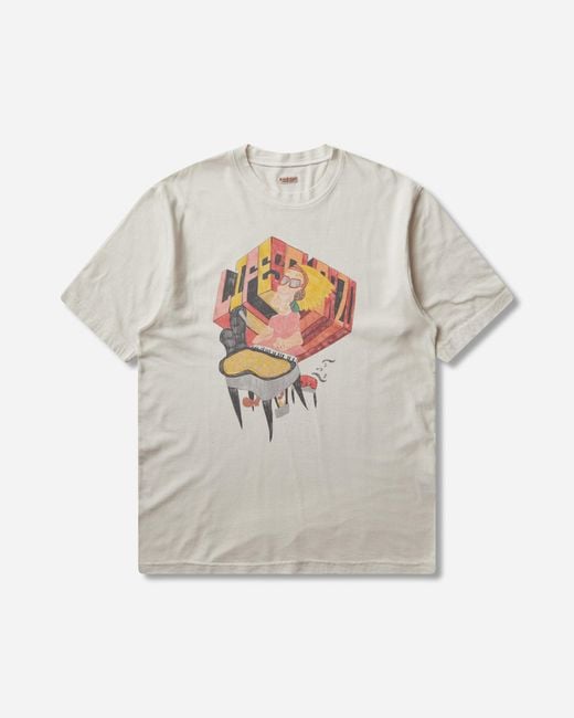 Kapital White 20/-Jersey Crew T-Shirt (Analog Piano Ecru for men