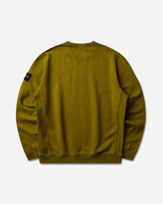 Stone Island Green Men S Organic Cotton Fleece Crewneck Sweatshirt Cactus for men