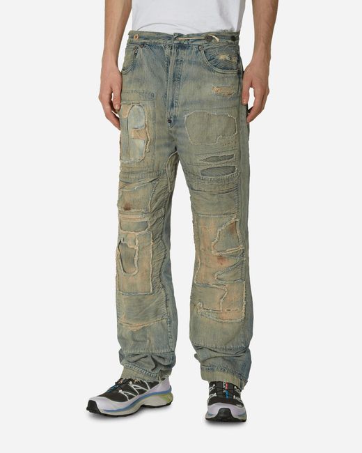 Levi's Green Homer Campbell Made In Japan 501 Jeans Worn In for men