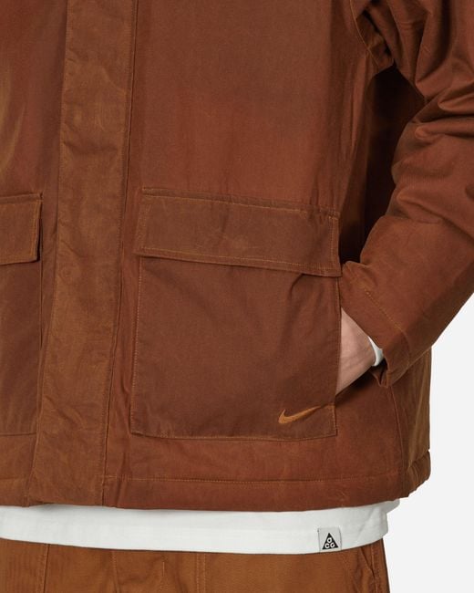 Nike Brown Waxed Canvas Work Jacket Light British Tan for men