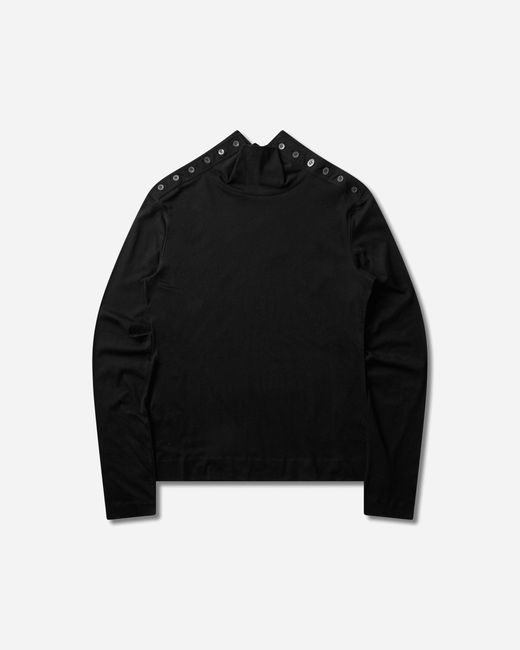 Dries Van Noten Black S Turtleneck Button Sweater for men