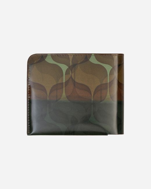Dries Van Noten Gray Printed Leather Bifold Wallet for men