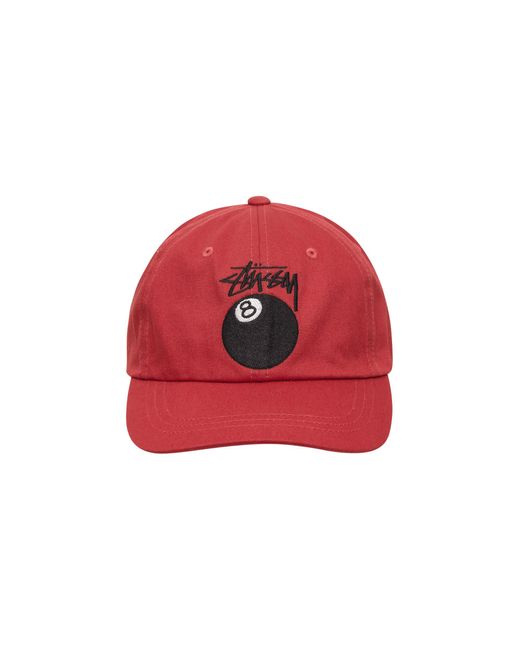 Stussy Red Stock 8 Ball Low Pro Cap for men
