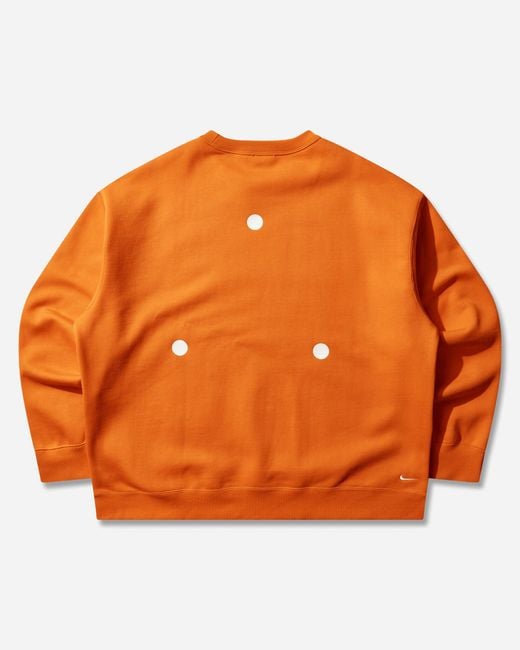 Nike Men S Acg Tuff Fleece Therma-fit Pullover Crewneck Sweatshirt Safety Orange for men