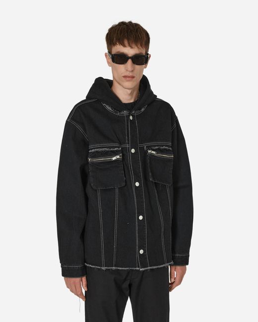 Undercover Black Hooded Denim Jacket for men