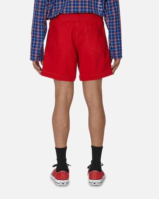 Stockholm Surfboard Club Red Cotton Twill Shorts for men