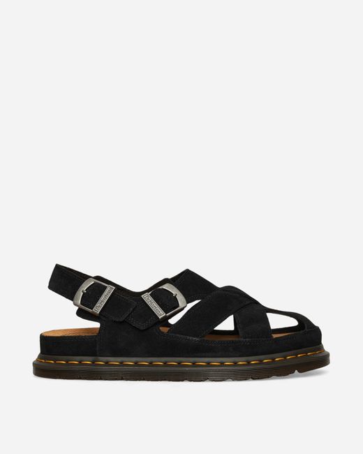 Dr. Martens Black Fisherman Suede Sandals for men