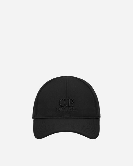 C P Company Black C.P. Shell-R Logo Cap for men