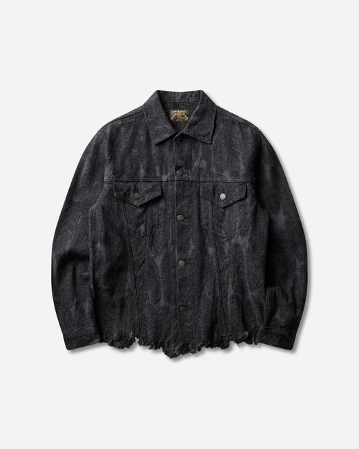 Kapital Black Men S 12oz Magpie Denim 3rd Jacket for men