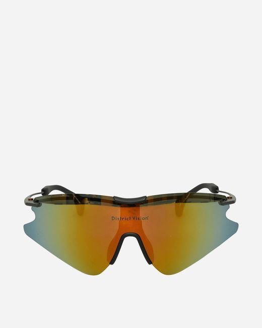 District Vision Yellow Kohei Aero Blade Ti Sunglasses Graphite / D+ Amber Mirror for men