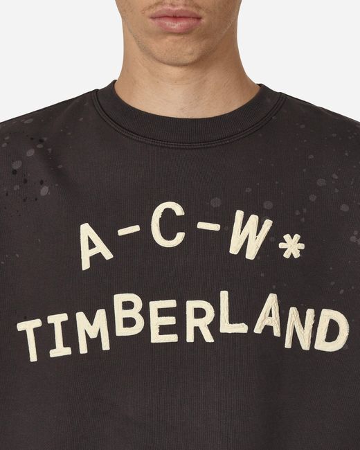 Timberland Black A-cold-wall* Back Tree Print Crewneck Sweatshirt Dark for men