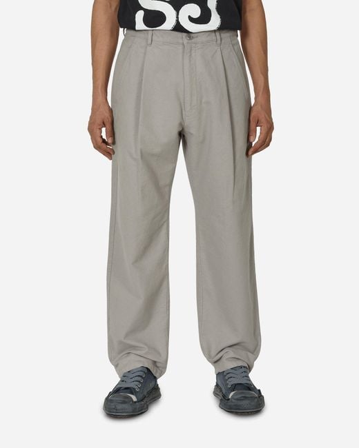 Cav Empt Gray Brushed Soft Cotton One Tuck Pants for men