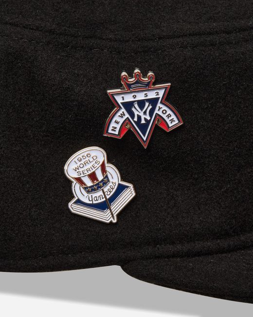 KTZ Black New York Yankees Mlb Cooperstown Pin Pillbox Adjustable Cap for men