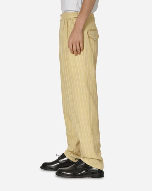 Bode Yellow Dennis Stripe Trousers Cream for men
