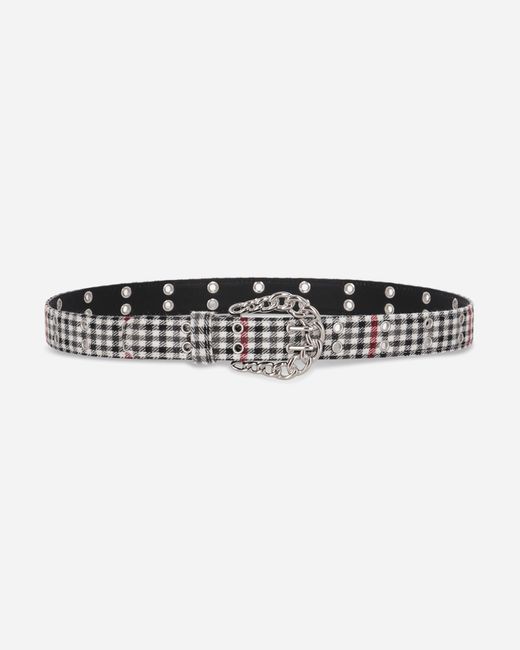 AFB White Flannel Check Belt Houndstooth Pattern for men