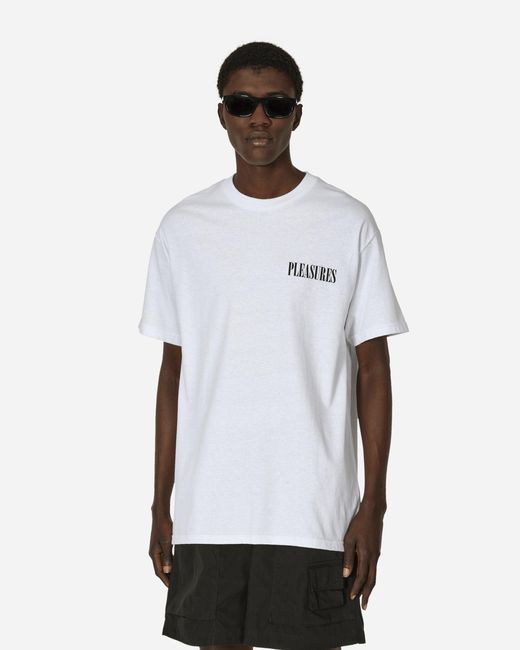 Pleasures White Vertical T-Shirt for men