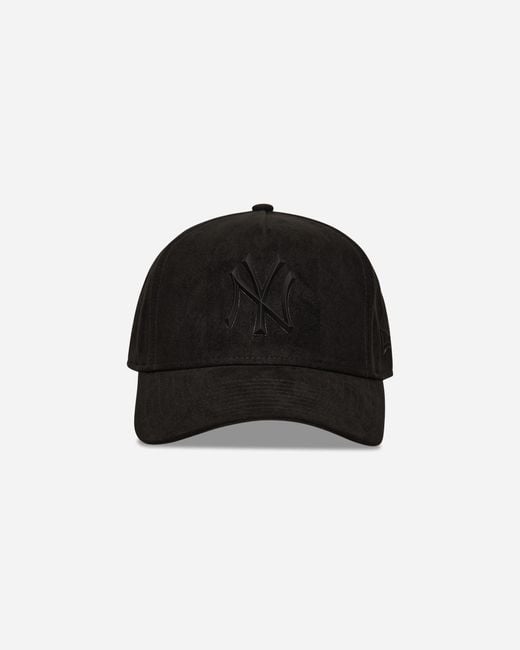KTZ Black New York Yankees Faux Suede 9Forty E-Frame Cap for men