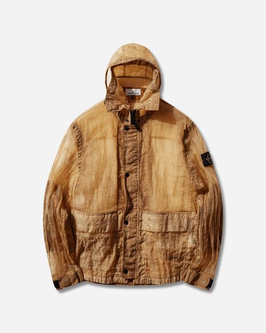 Stone Island Brown Men S Faded Camo Monofilament-ovd Jacket Tangerine for men