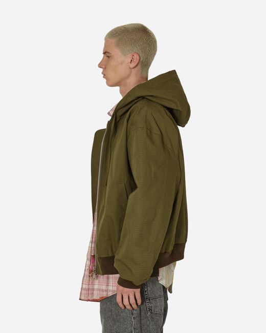 Acne Green Ripstop Padded Jacket Olive for men