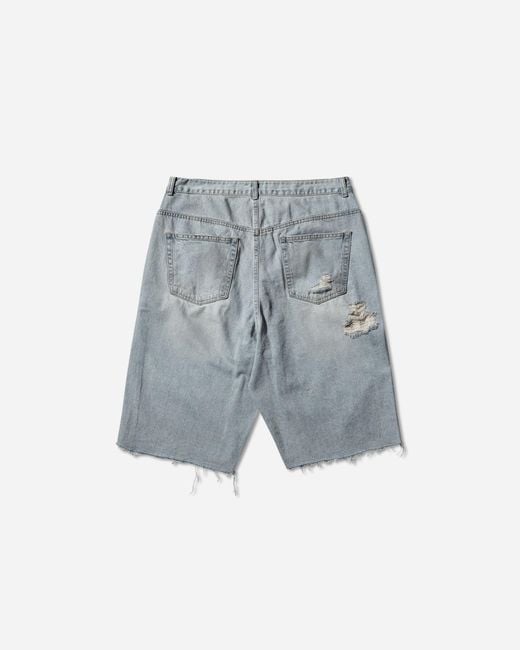 Protocol Index Blue Long Zipper Shorts for men