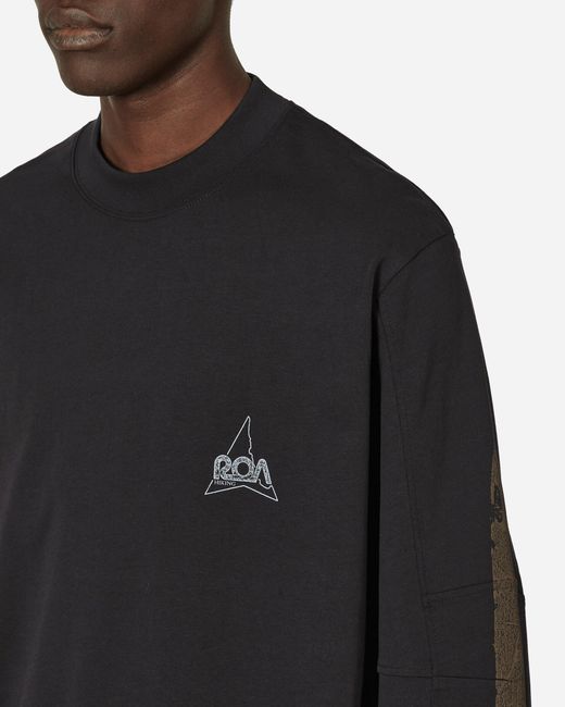 Roa Black Graphic Longsleeve T-shirt for men