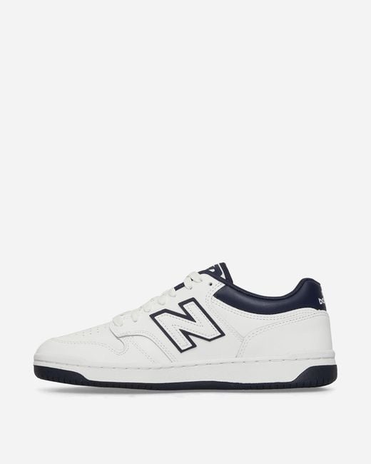 New Balance White 480 Sneakers / Navy for men