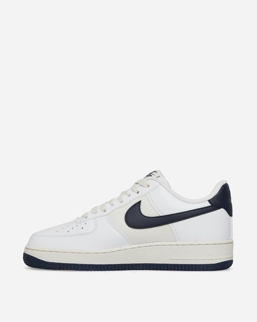 Nike White Air Force 1 07 Sneakers / Obsidian for men
