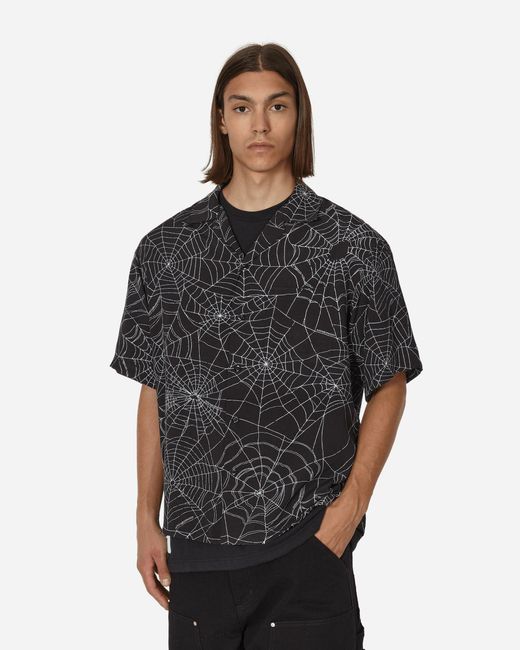 Neighborhood Black Spiderweb Hawaiian Shirt for men