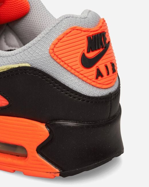 Nike Black Air Max 90 Sneakers Light Smoke Grey / Hyper Crimson for men