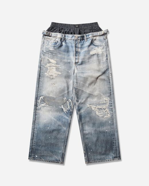 パンツ Protocol index TROMPE-L'OEIL Protocol Index Men S Trompe-l Œil Layered Pants in Blue for Men | Lyst