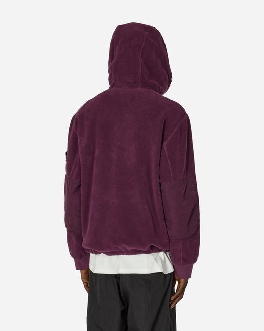 Stone Island Purple Cotton Pile Nylon-Tc Anorak Jacket Dark Burgundy for men