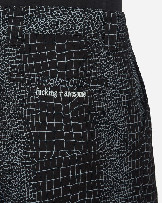 Fucking Awesome Black Crocodile Shorts for men