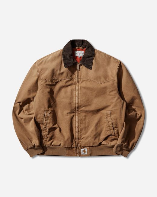 Carhartt Brown S Og Santa Fe Jacket Hamilton Tobacco (Grind Washed) for men