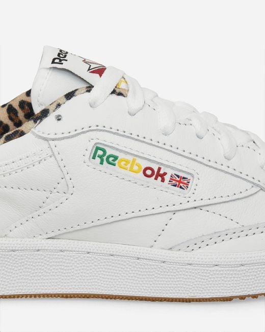 Reebok White Wacko Maria Club C 85 Vintage Sneakers / Leopard for men
