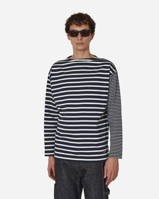 Comme des Garçons Blue Striped Longsleeve T-shirt Navy / White for men