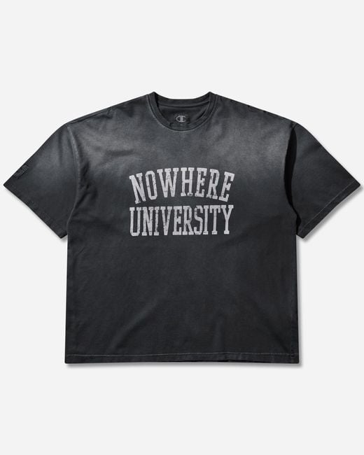 Champion Black S Nowhere University Printed T-Shirt for men