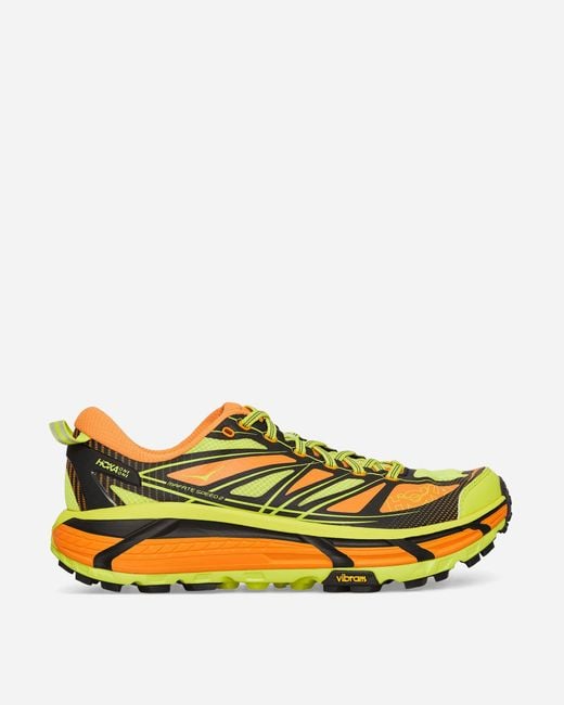 Hoka One One Yellow Mafate Speed 2 Sneakers Electric Tangerine Citrus for men