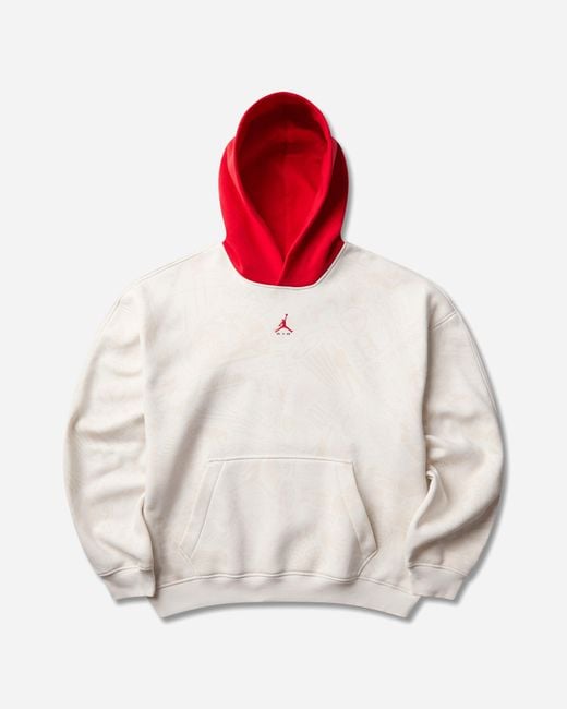 Nike White Jordan Brooklyn Fleece Hoodie Phantom University for men