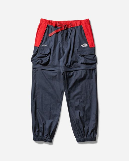 The North Face Blue Men S Undercover Soukuu Hike Convertible Mountain Pants Graphite / Fiery Red for men